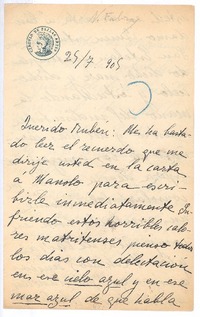 [Carta], 1909 jul. 29 Madrid, España <a> Rubén Darío