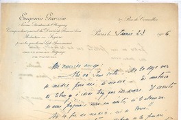 [Carta], 1906 jun. 23 Paris, Francia <a> Rubén Darío