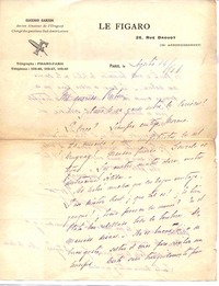 [Carta], 1906 ago. 19 Paris, Francia <a> Rubén Darío