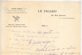 [Carta], 1906 ago. 22 Paris, Francia <a> Rubén Darío