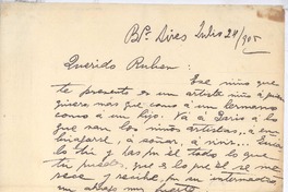 [Carta], 1905 jul. 24 Buenos Aires, Argentina [a] Rubén Darío