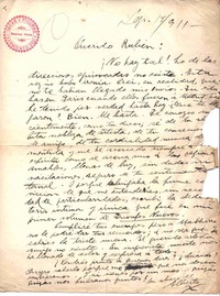 [Carta], 1911 sep. 18 Buenos Aires, Argentina <a> Rubén Darío