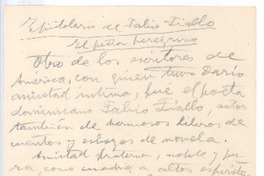 Epistolario de Fabio Fiallo El poeta peregrino.