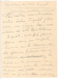 Epistolario de Julio Piquet Estímulos al poeta.