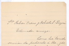 [Carta entre 1900 y 1916], Argentina? <a> Rubén Darío y Roberto Payró