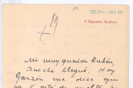 [Carta], c.1900 Paris, Francia <a> Rubén Darío