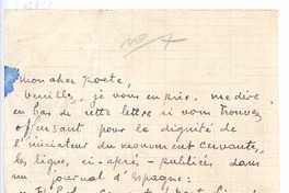 [Carta], c.1900 Paris, Francia <a> Rubén Darío