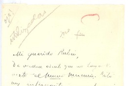 [Carta], c.1900 Paris, Francia <a> Rubén Darío