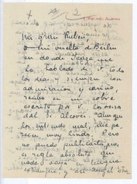 [Carta], c.1900 Paris, Francia <a> Rubén Darío