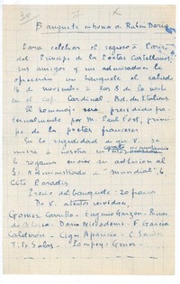 [Carta], c.1900 Francia? <a> Rubén Darío