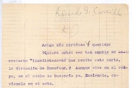[Carta], c. 1900 España? <a> Rubén Darío
