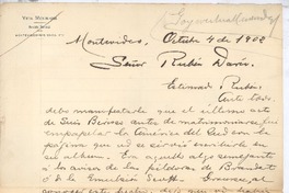 [Carta], 1902 oct. 4 Montevideo, Uruguay <a> Rubén Darío