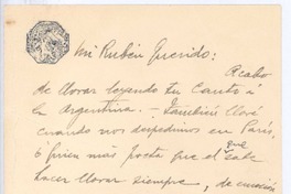 [Carta], c. 1914 España? <a> Rubén Darío