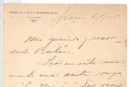 [Carta], 1905 jun. 6 Tucumán, Argentina <a> Rubén Darío