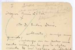 [Carta], 1900 jun. 2 Francia <a> Rubén Darío