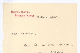 [Carta], 1906 nov. 19 Buenos Aires, Argentina <a> Rubén Darío