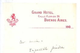 [Carta], 1906 Buenos Aires, Argentina <a> Rubén Darío