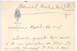 [Carta], 1907 may. 24 Madrid, España <a> Rubén Darío