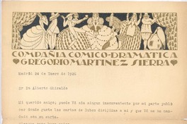 [Carta], 1926 ene. 24 Madrid, España <a> Alberto Ghiraldo