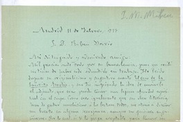 [Carta], 1913 feb. 11 Madrid, España <a> Rubén Darío