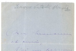 [Carta], c. 1900 Francia, Paris <a> Rubén Darío