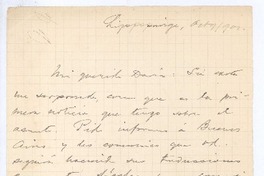[Carta], 1901 oct. 9 Francia <a> Rubén Darío