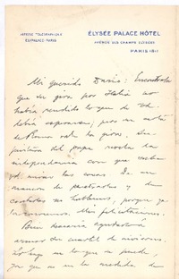 [Carta], 1900 dic. 4 Paris, Francia <a> Rubén Darío