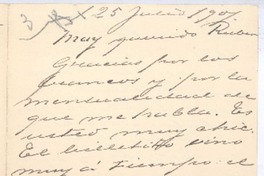 [Carta], 1901 jul. 25 Francia? <a> Rubén Darío