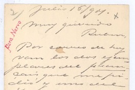 [Carta], 1901 jul. 16 Francia? <a> Rubén Darío