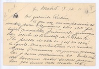 [Carta], 1911 sep. 12 Madrid, España <a> Rubén Darío
