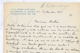 [Carta], 1907 sep. 25 Madrid, España <a> Rubén Darío