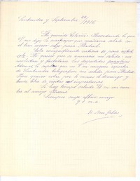 [Carta], 1916 sep. 22 Santander, España <a> José Estrañi Grau