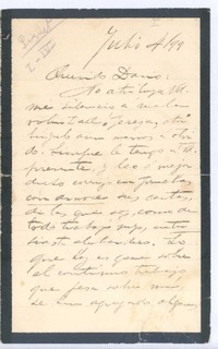 [Carta], 1899 jul. 4 Francia <a> Rubén Darío
