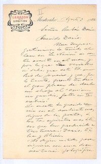 [Carta], 1906 ago. 3 Montevideo, Uruguay <a> Rubén Darío
