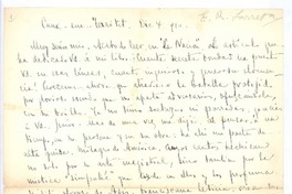 [Carta], 1910 dic. 4 Francia <a> Rubén Darío