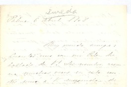 [Carta], 1908 abr. 6 Palma de Mallorca, España <a> Rubén Darío