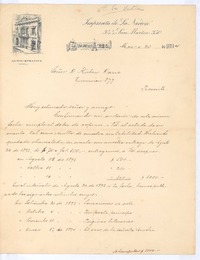 [Carta], 1894 mar. 20 Buenos Aires, Argentina <a> Rubén Darío