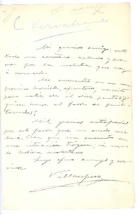 [Carta], c.1911 Madrid, España <a> Rubén Darío