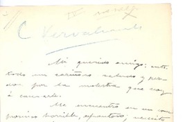 [Carta], c.1911 Madrid, España <a> Rubén Darío