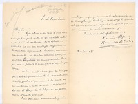[Carta], 1908 oct. 9 Madrid, España <a> Rubén Darío