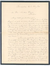 [Carta], 1911 ene. 23 Bruselas, Bélgica <a> Rubén Darío