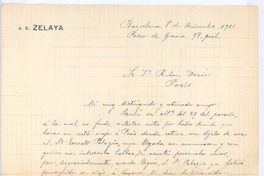 [Carta], 1911 dic. 8 Barcelona, España <a> Rubén Darío
