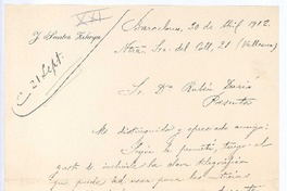 [Carta], 1912 abr. 30 Barcelona, España <a> Rubén Darío