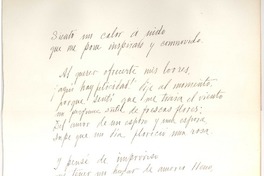 "Siento un calor a nido..."