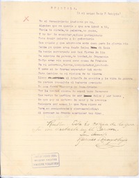[Carta], c.1892 Nicaragua <a> Rubén Darío