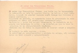 El señor don Tranquilino Chacón