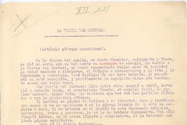 La tierra de Quetzal