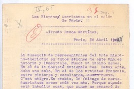 Los hispanoamericanos en el Salón de Paris