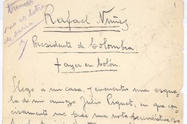 Rafael Nuñez. Presidente de Colombia