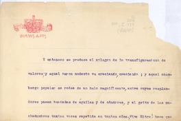 [Y entonces ser produce el milagro...]